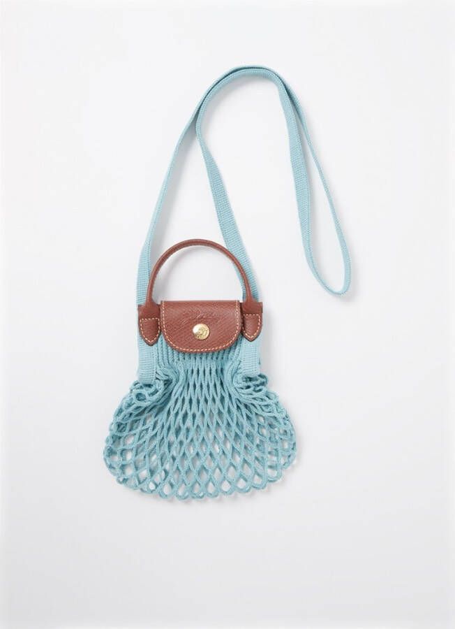 Longchamp Le Pliage Filet handtas met leren details