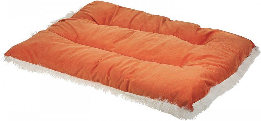 Beliani Ergani Dierenbedje oranje fluweel