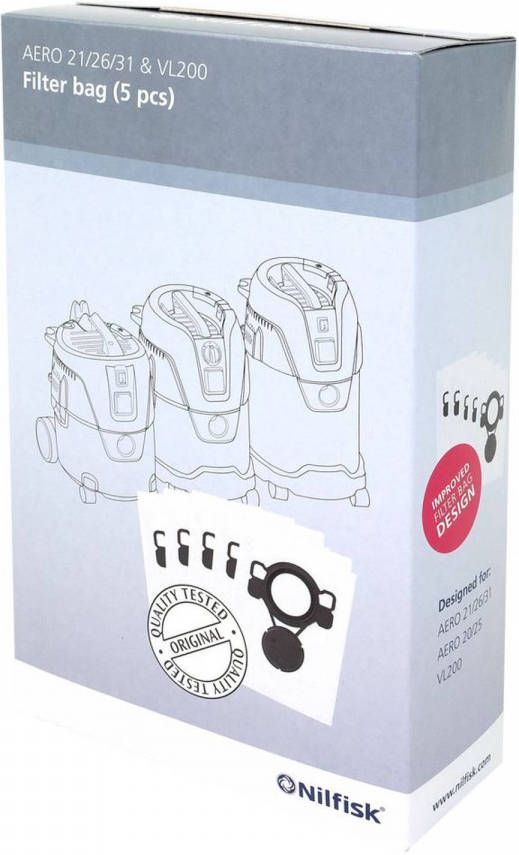 Nilfisk 302002404 Aero Stof -/Waterzuigers Stofzakken(4st )