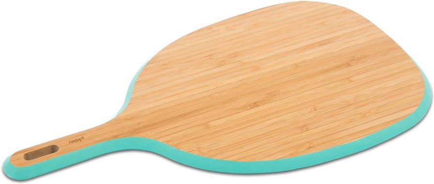Pebbly Snijplank Met Handvat 43 X 23 Cm Bamboe Turquoise