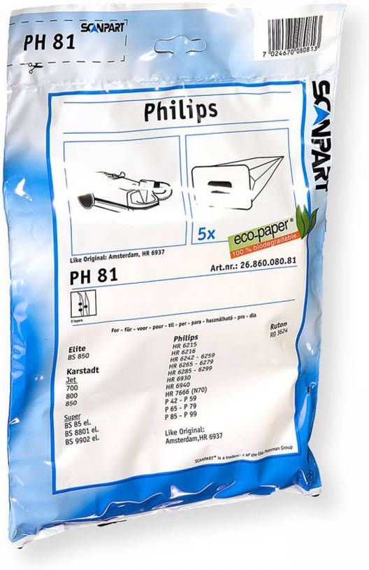 Scanpart Cleanbag Scanpart Stofzuigerzakken PH81 5 stuks