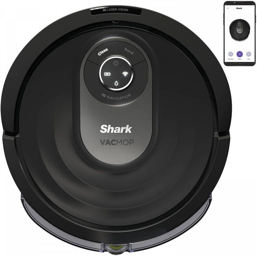 Shark Ai Laser Robotstofzuiger Met Dweil Automatisch Laadstation Iq Navigatie Mobiele App Rv2001wdeu