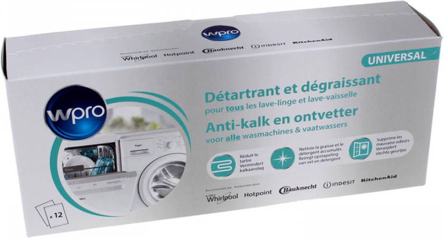 Wpro Anti kalk en Ontvetter in een 12 stuks Wasmachine & Vaatwasmachine