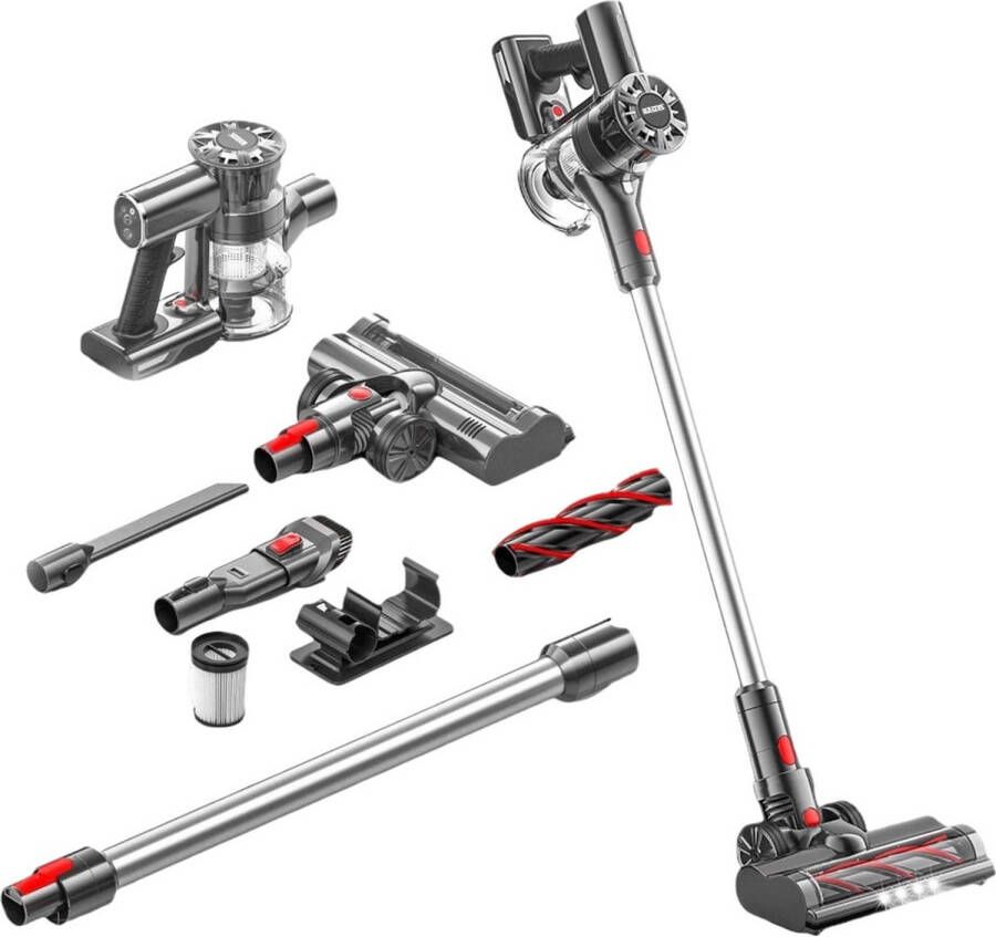 Zedar Steelstofzuiger Draadloos 200watt Met 4 Verschillende Opzetstukken(Draadloze Stofzuiger) S600+
