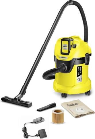 KÃ¤rcher Kärcher WD 3 Alleszuiger nat en droog vuil 36V incl. accu en lader
