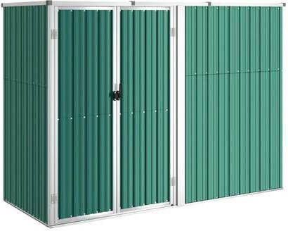vidaXL Tuinschuur 225x89x161 cm gegalvaniseerd staal groen