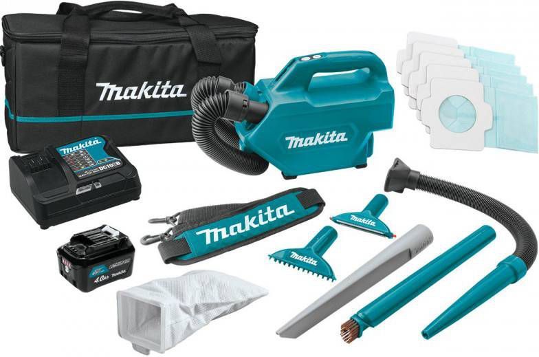 Makita CL121DSM 12V Li Ion Accu stofzuiger set(1x 4, 0Ah) 1300l/min 0, 5L