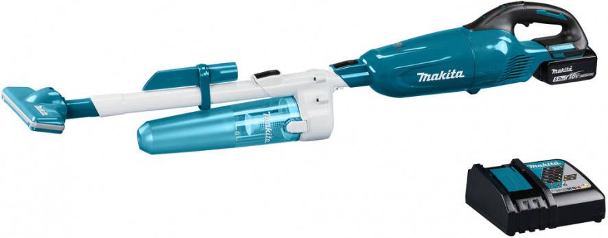 Makita DCL280FTC 18V Li ion Accu Steelstofzuiger Set(1x 5, 0 Ah)Met Cycloon Stofafscheider