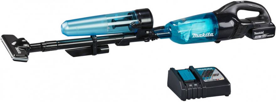 Makita DCL281FTCB 18V Li ion Accu Steelstofzuiger Set(1x 5.0Ah) Zwart