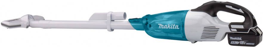 Makita DCL281RTWX 18V Li Ion accu steelstofzuiger wit set(1x 5, 0Ah) 1500l/min koolborstelloos