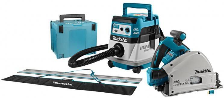 Makita DLX2274JX1 36V(2x 18V)Li Ion accu invalcirkelzaag(DSP601ZJU)&amp, Stofzuiger(DVC864LZX1)combiset