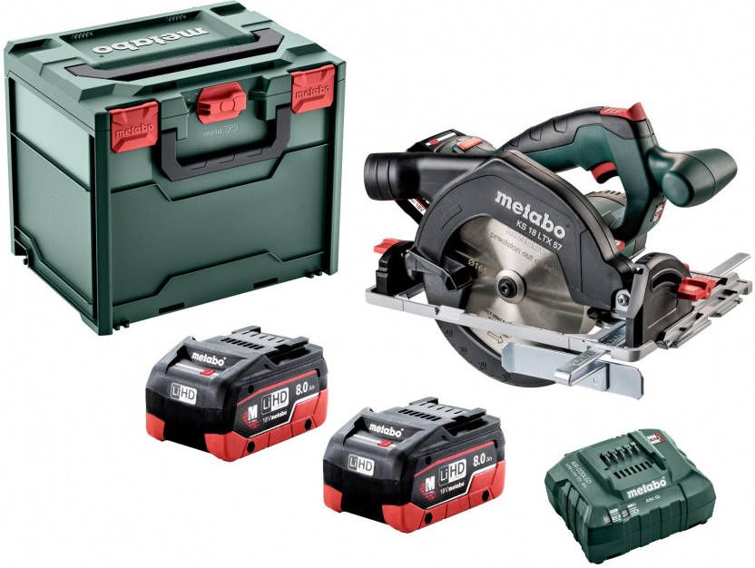 Metabo KS 18 LTX 57 18V LiHD Accu Cirkelzaag Set In X(2x 8, 0Ah Accu) 57mm