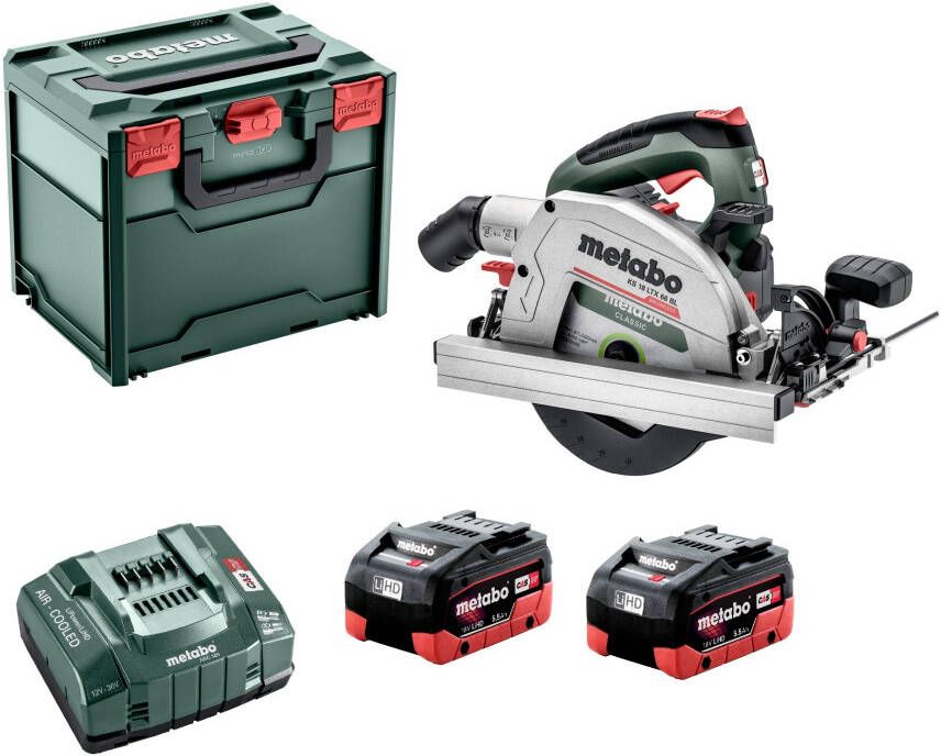 Metabo KS 18 LTX 66 BL 18V Li ion Accu Cirkelzaag Set(2 X 5.5 LiHD Ah)In x Koolborstelloos 611866660