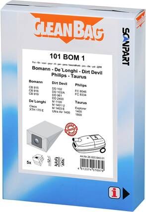 Cleanbag 2682084001 stofzuigerzak papier(doos)B23/24/26 5st.