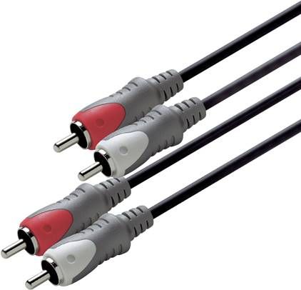 Scanpart aansluitkabel 2tulp(M)-(M)1, 5m Mini jack kabel Zwart