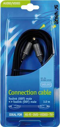 Scanpart aansluitkabel Toslink(M)-(M)3, 0m Optische kabel Zwart