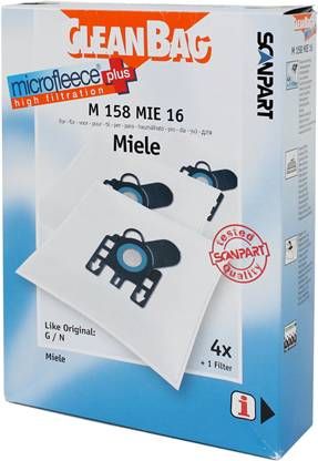 Cleanbag 2682226158 stofzuigerzak fleece(doos)type G/H/N 4st.