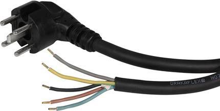 Scanpart oven aansluitkabel 5x1.50mm 2, 0m + perilex Inbouw accessoire Zwart