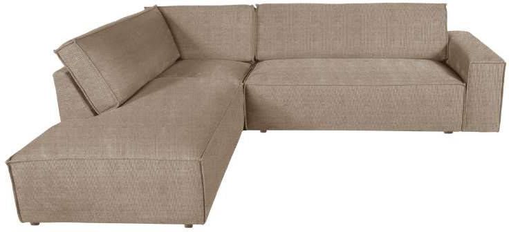 Dutch by HomingXL Loungebank chaise longue Marken | Links | Run Again rib beige 11 | 2, 12 x 2, 73 mtr breed