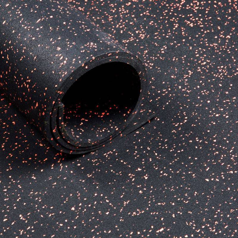 Stockz Sportvloer Rol van 12, 5 m2 Dikte 6 mm Zwart/Oranje