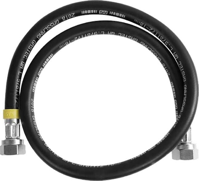 Xavax Gasslang Rubber 100cm incl koppeling en tape kit Fornuis accessoire Zwart