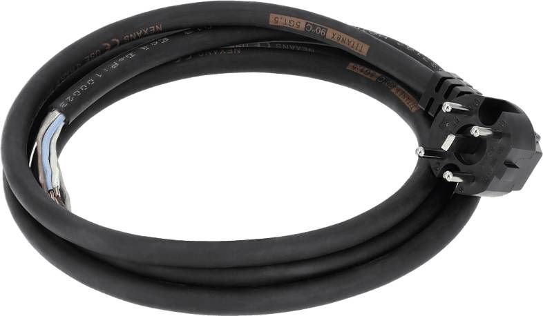 Xavax Perilex aansluitkabel met haakse krachtstroomstekker, 2 m Fornuis accessoire Zwart