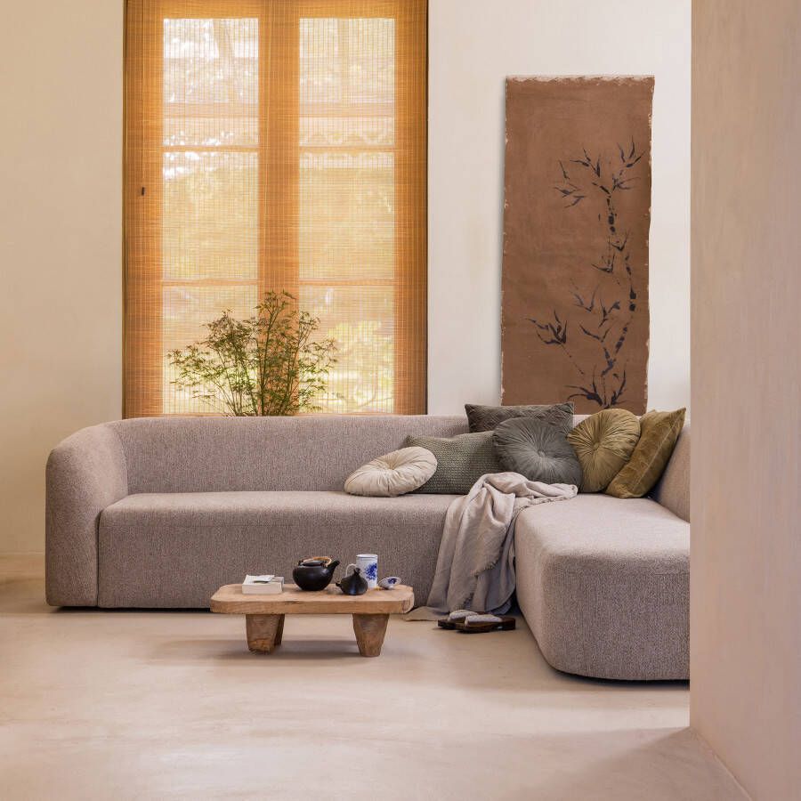 BePureHome Sloping Hoekbank Rechts Naturel melange 77x225x87/187