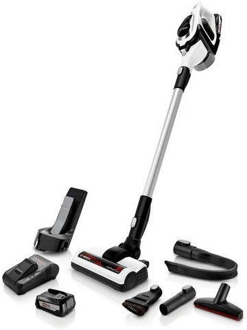 BOSCH Accu steelstofzuiger Unlimited Serie 8, BBS812AM, wit inclusief 2 accu's voor dubbele looptijd en snellader