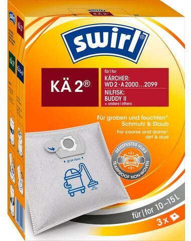 Swirl Stofzak KÄ 2® Stofzak voor Kärcher & Nilfisk nat en droogzuiger(set, 3 stuks )