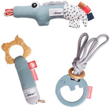 Done by Deer Baby Accessoires Tiny Toys Gift Set Deer Friends Blauw