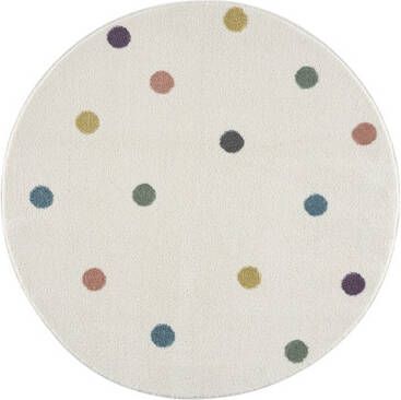 LIVONE Happy Rugs Wheel kindertapijt creme/multi rond