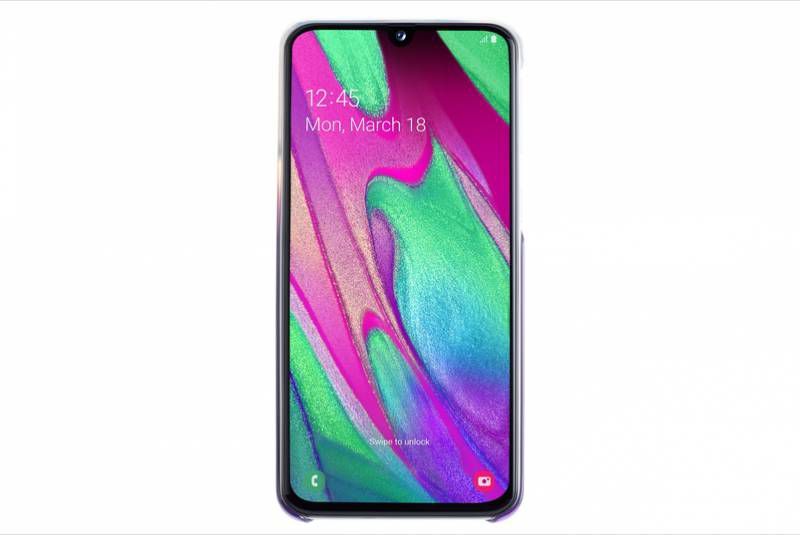 Samsung Galaxy A40 Gradation Cover Back Cover Paars/Transparant