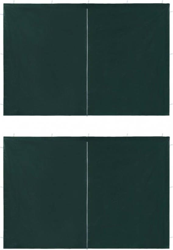VIDAXL Tentwanden 2 st met ritssluiting PE groen