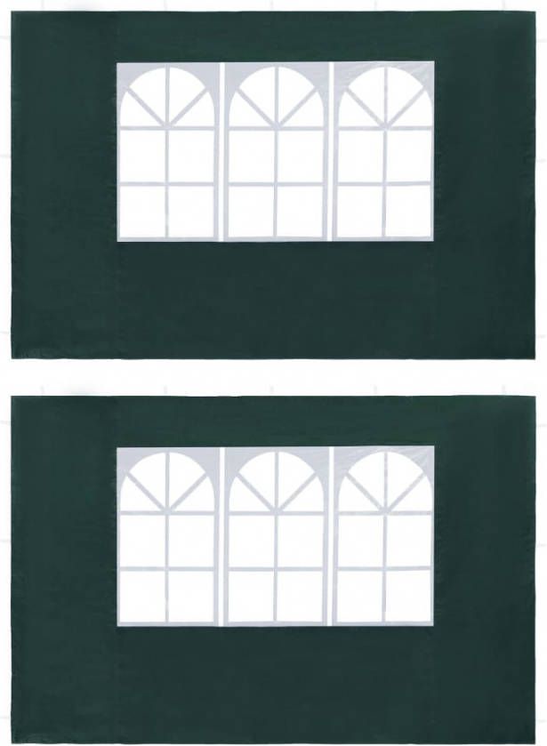 VIDAXL Tentwanden met raam PE groen 2 st