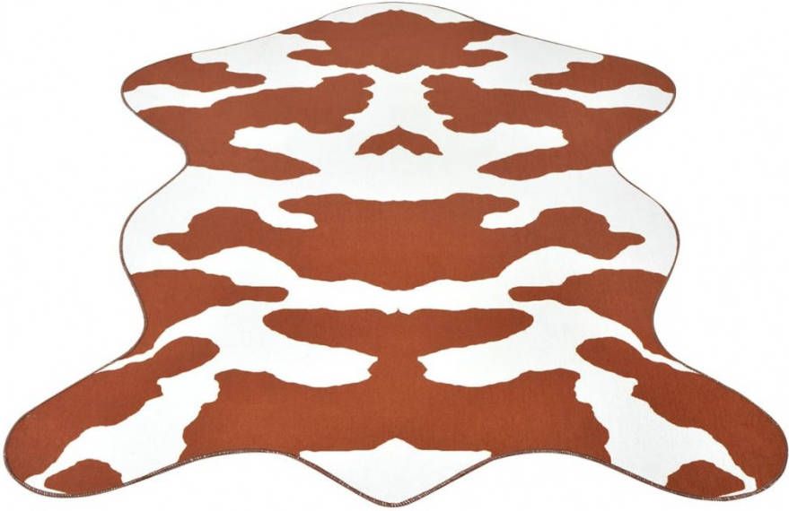 VIDAXL Vloerkleed 150x220 cm bruin koeien print