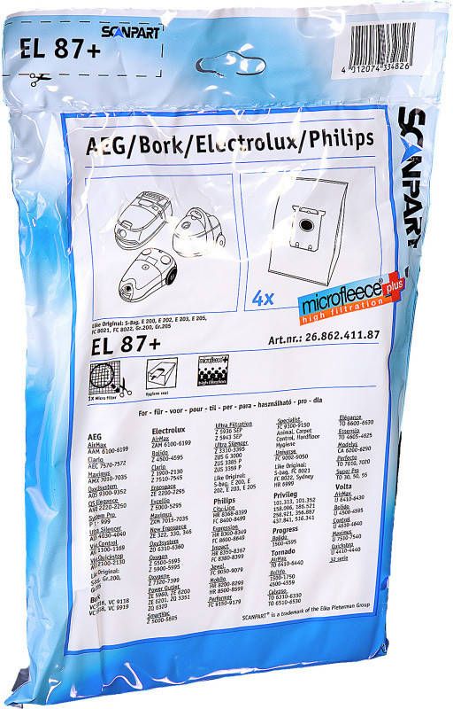 Scanpart Stofzak S Bag EL87+ Stofzuigerzak