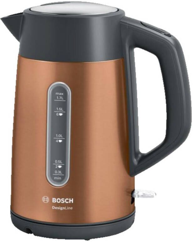Bosch Snoerloze waterkoker 'DesignLine TWK4P', inhoud 1, 7 liter Koperkleur/Donkergrijs